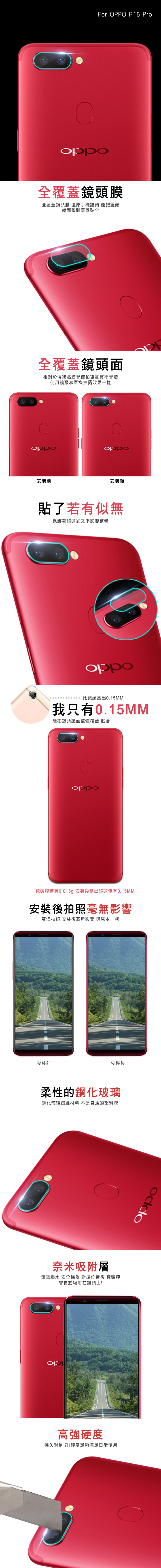QinD OPPO R15 Pro/夢鏡版 鏡頭玻璃貼(兩片裝)