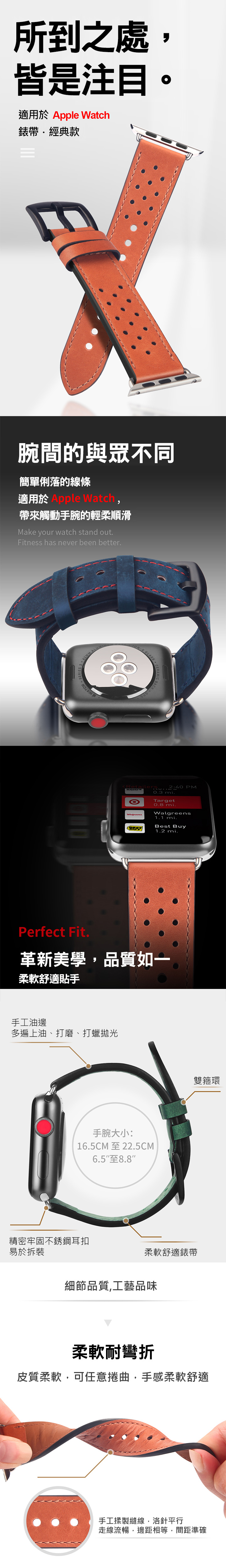 DUX DUCIS Apple Watch (38/40mm) 經典款真皮錶帶