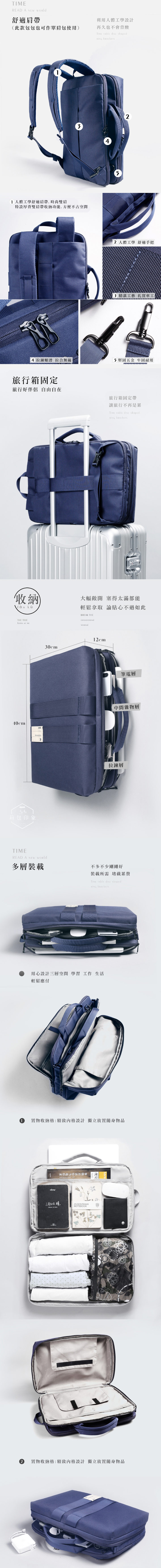 dpark OTC00114 帆布雙肩手提包