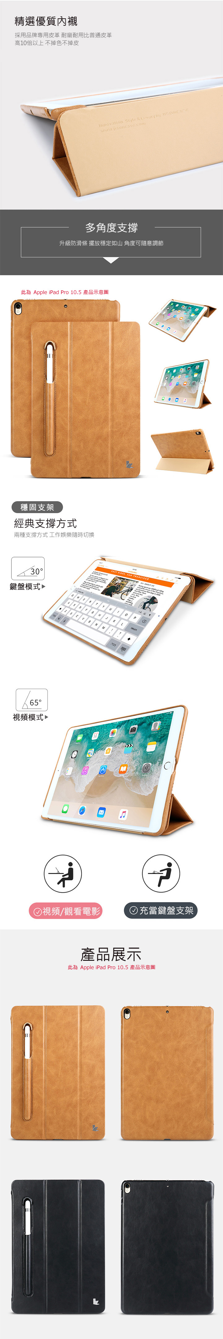 JISONCASE Apple iPad Pro 11(FaceID) 三折皮套