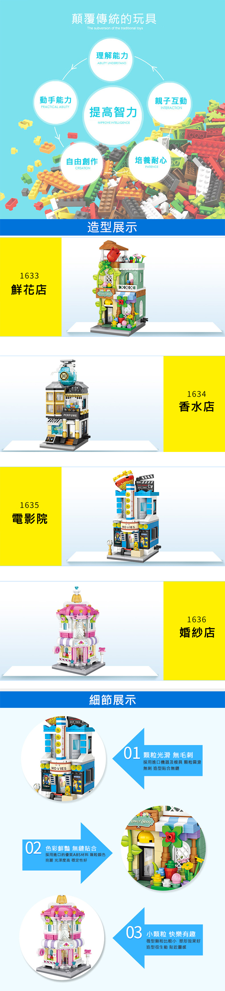 LOZ mini 鑽石積木-1633-1636 街景系列