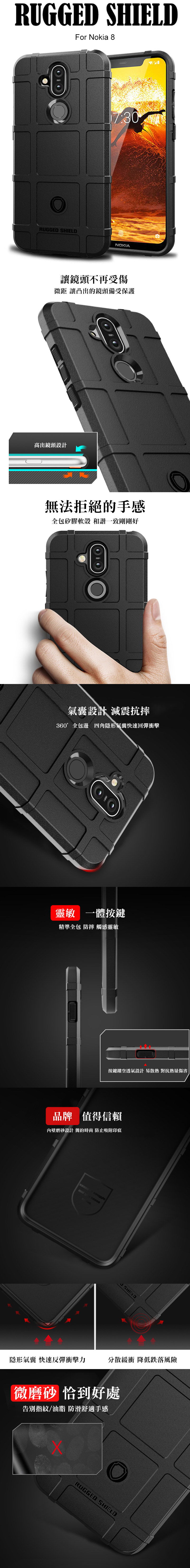 QinD NOKIA 8.1/X7 戰術護盾保護套