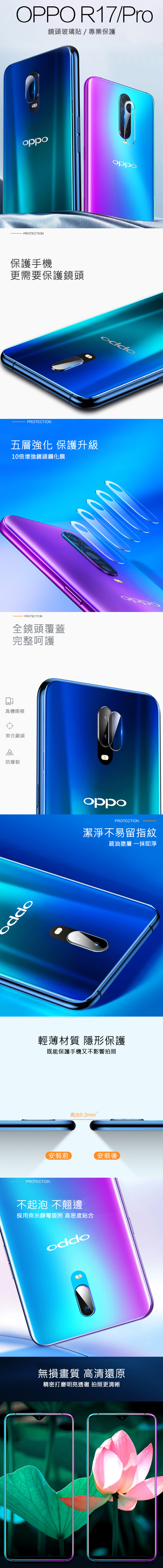 QinD OPPO R17 鏡頭玻璃貼(兩片裝)